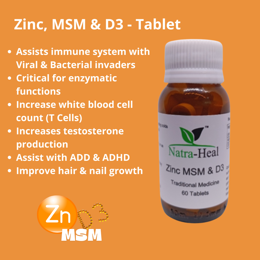 Zinc, M S M & D3 - Tablets
