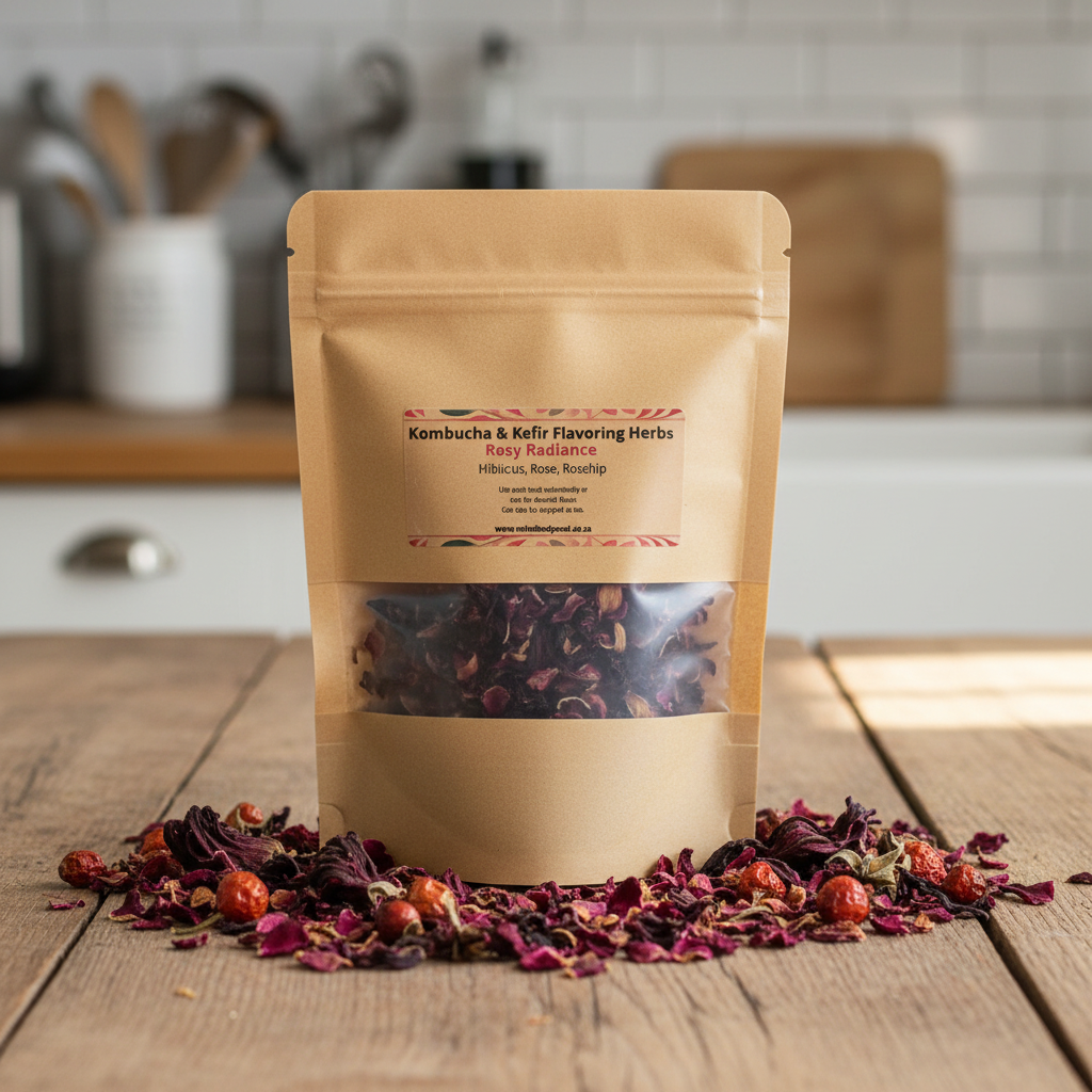 Kombucha & Kefir flavoring herb mix - Rosy Radiance